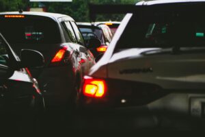 Cars on a busy road illustrating transport noise levels under NSW guidelines